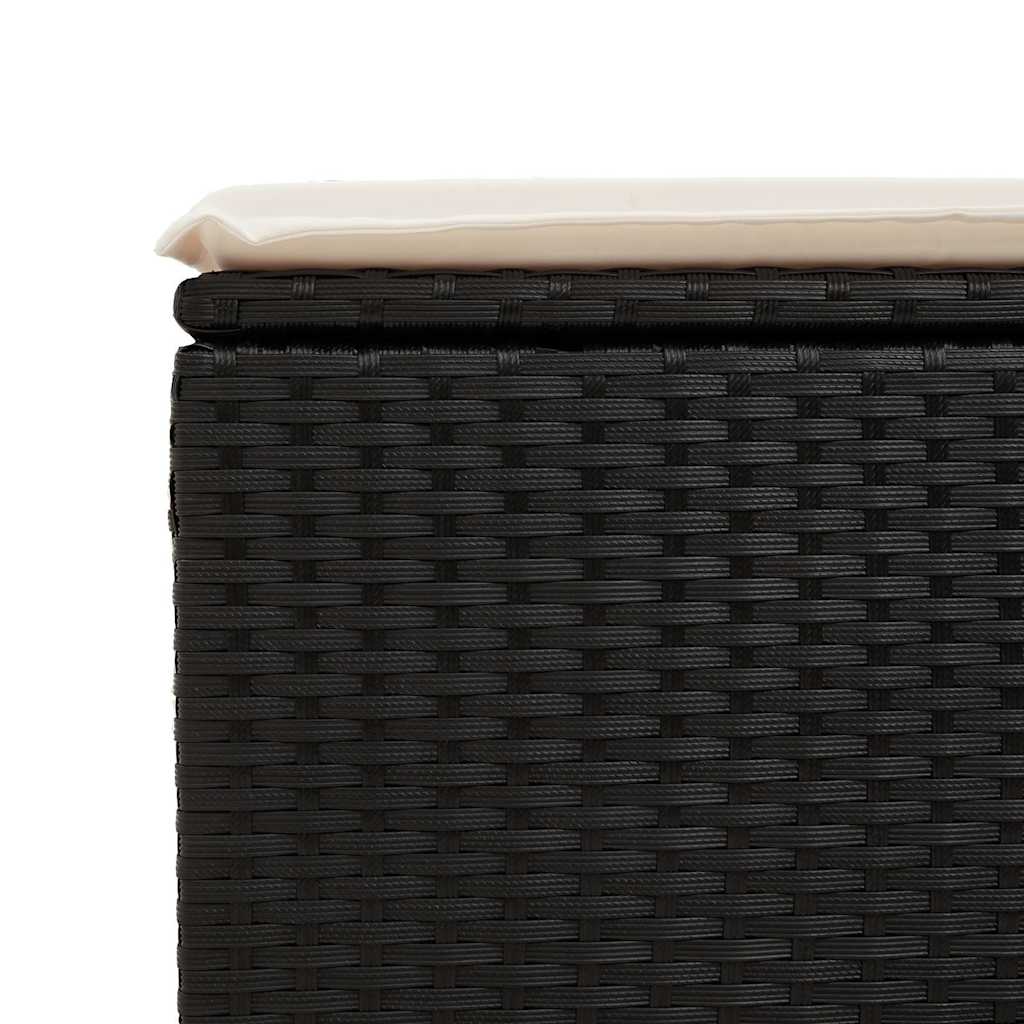 7-tlg. Garten-Sofagarnitur mit Kissen Schwarz Poly Rattan