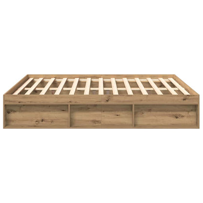 Bettgestell ohne Matratze Artisan-Eiche 200x200cm Holzwerkstoff