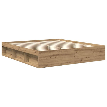 Bettgestell ohne Matratze Artisan-Eiche 200x200cm Holzwerkstoff