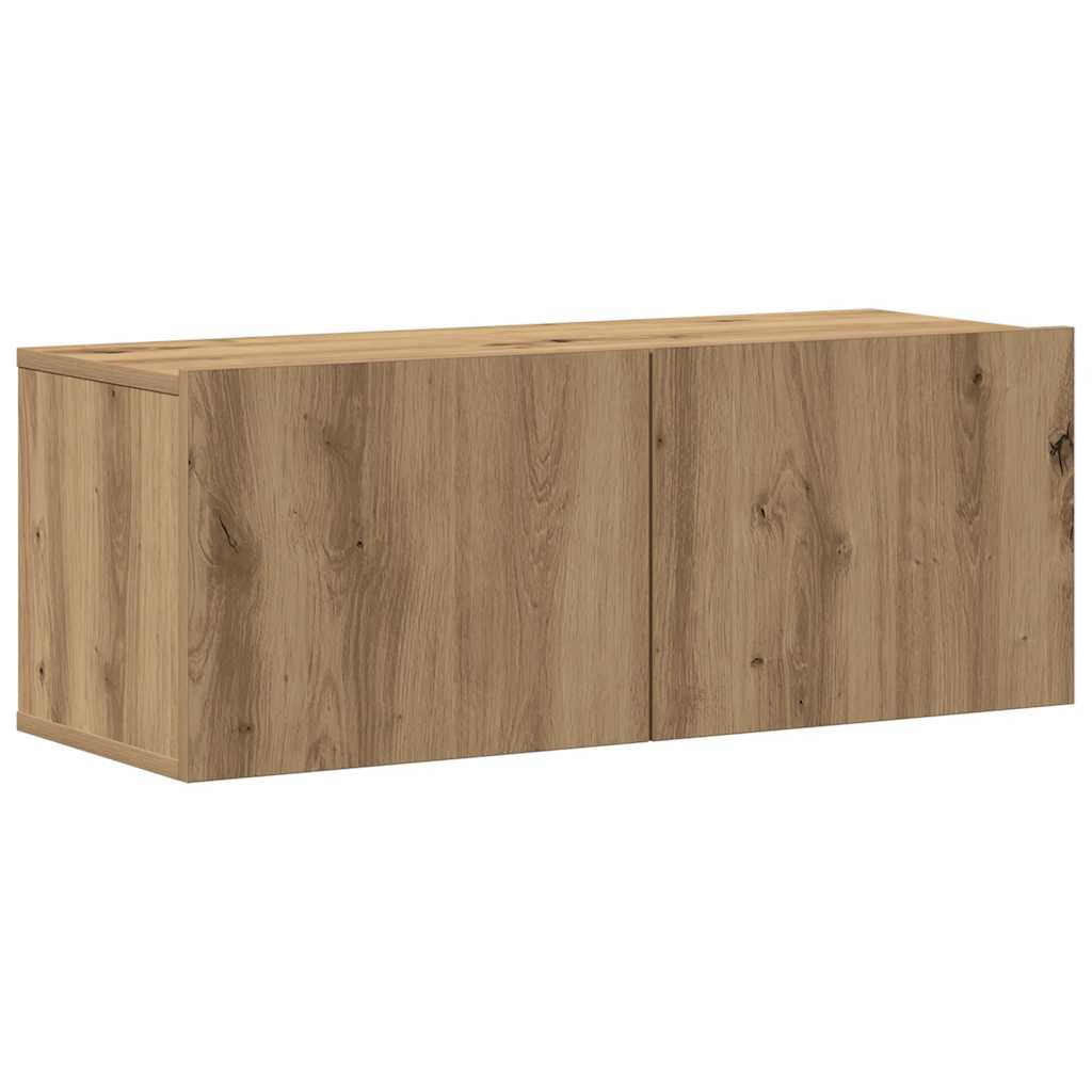 8-tlg. TV-Schrank-Set Wandmontage Artisan-Eiche Holzwerkstoff