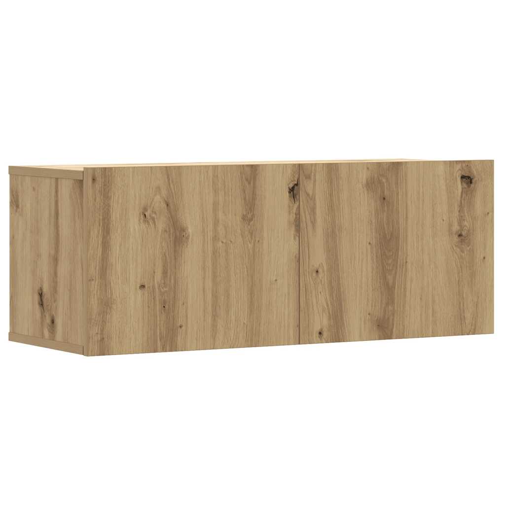 6-tlg. TV-Schrank-Set Wandmontage Artisan-Eiche Holzwerkstoff