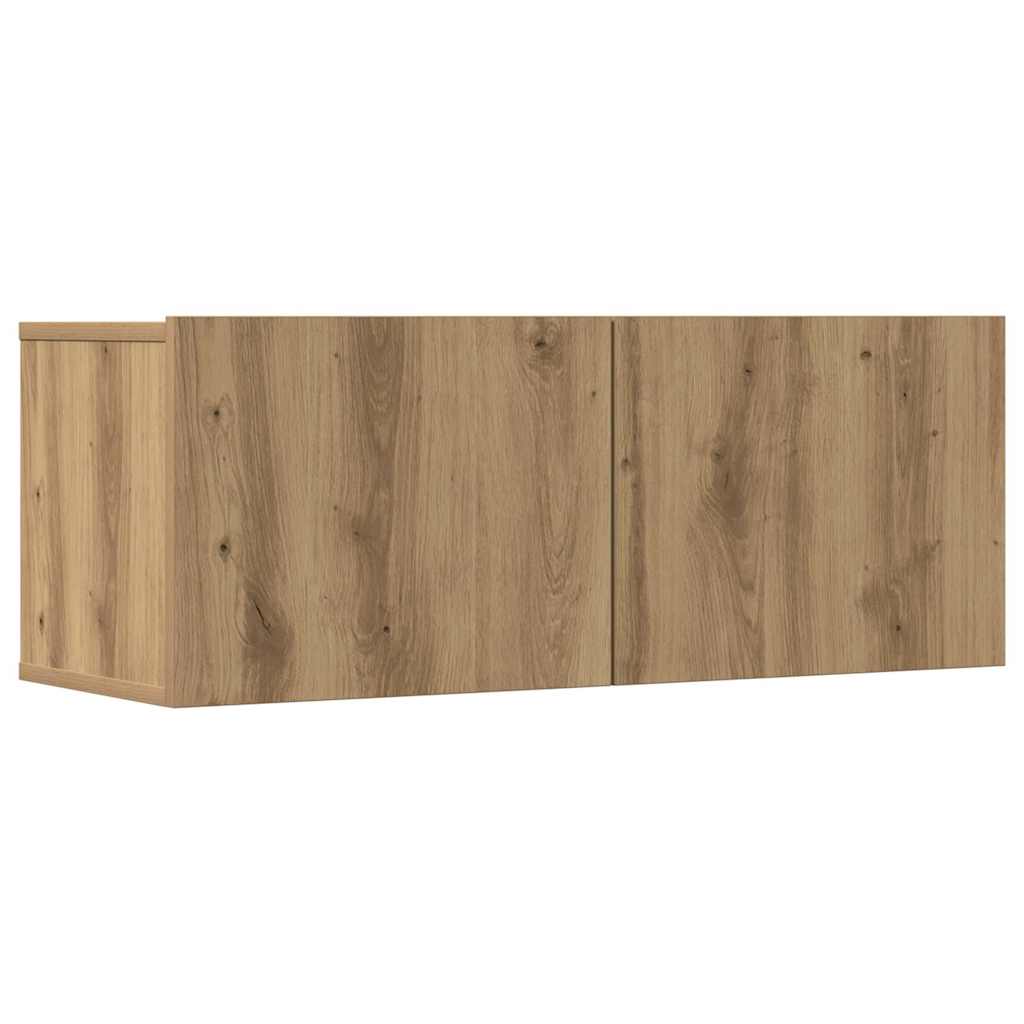 7-tlg. TV-Schrank-Set Wandmontage Artisan-Eiche Holzwerkstoff
