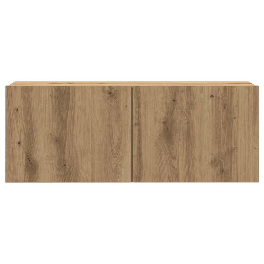 7-tlg. TV-Schrank-Set Wandmontage Artisan-Eiche Holzwerkstoff