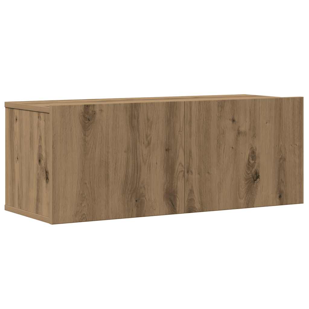 4-tlg. TV-Schrank-Set Wandmontage Artisan-Eiche Holzwerkstoff