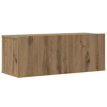 4-tlg. TV-Schrank-Set Wandmontage Artisan-Eiche Holzwerkstoff