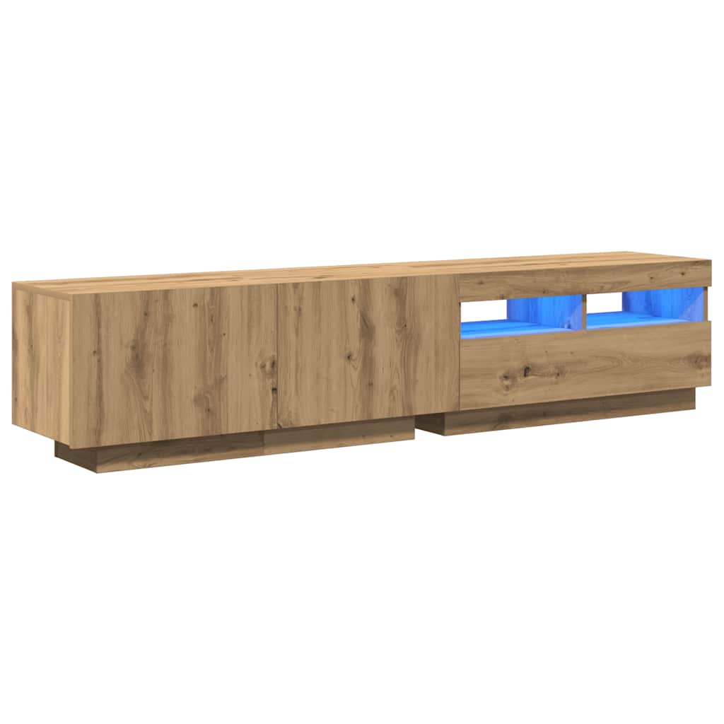 TV-Schrank mit LED-Leuchten Artisan-Eiche 180x35x40 cm