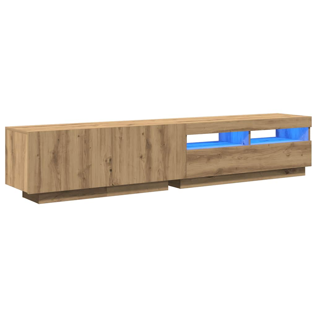 TV-Schrank mit LED-Leuchten Artisan-Eiche 200x35x40 cm