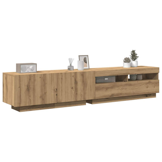 TV-Schrank mit LED-Leuchten Artisan-Eiche 200x35x40 cm