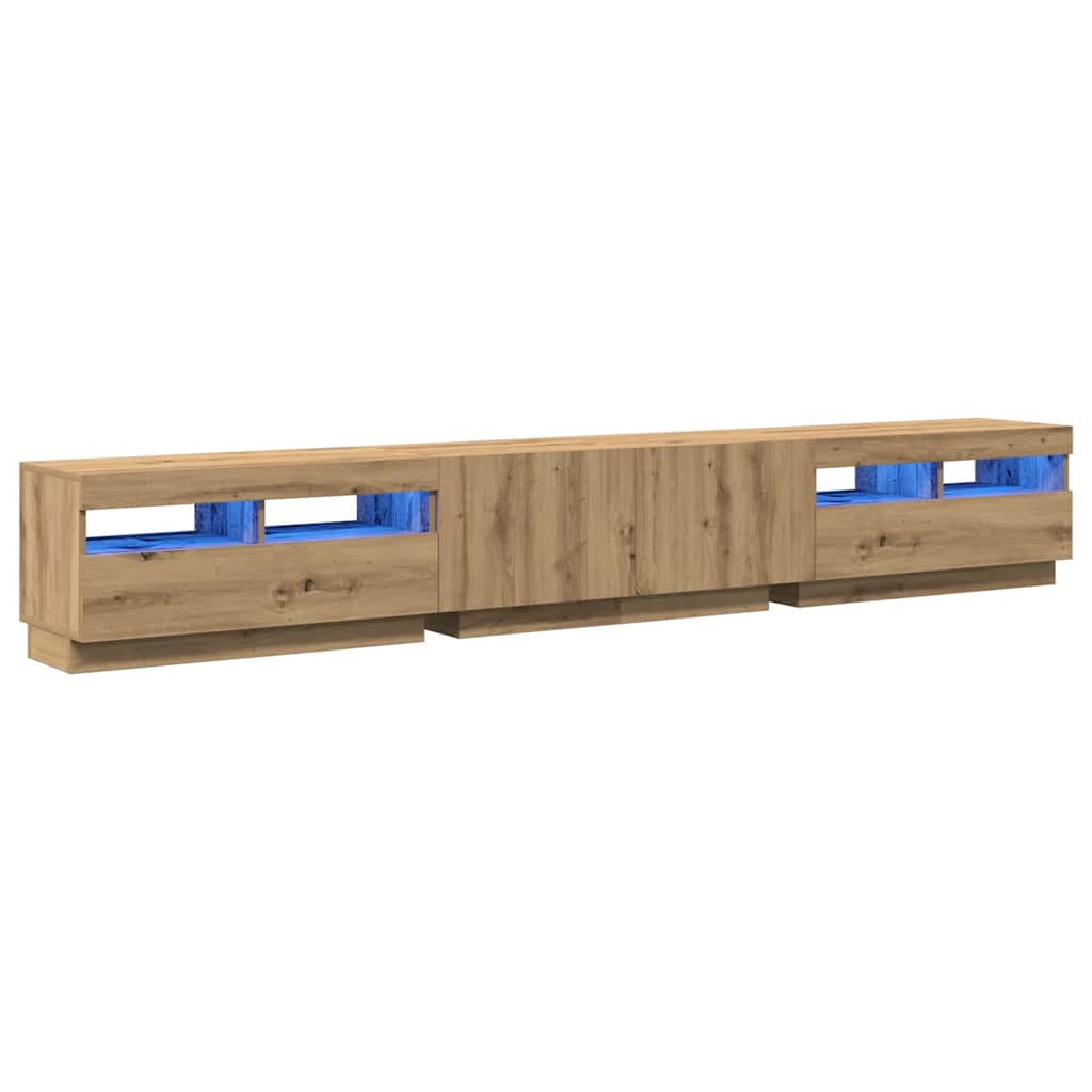 TV-Schrank mit LED-Leuchten Artisan-Eiche 260x35x40 cm