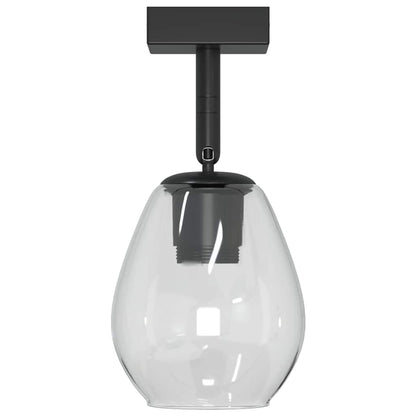 Deckenstrahler Schwarz 13 x 13 x 26 cm Glas und Metall