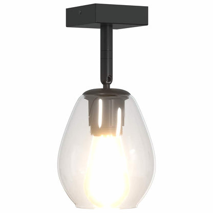 Deckenstrahler Schwarz 13 x 13 x 26 cm Glas und Metall