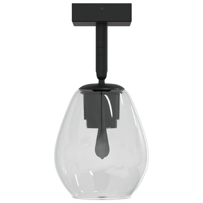Deckenstrahler Schwarz 13 x 13 x 26 cm Glas und Metall