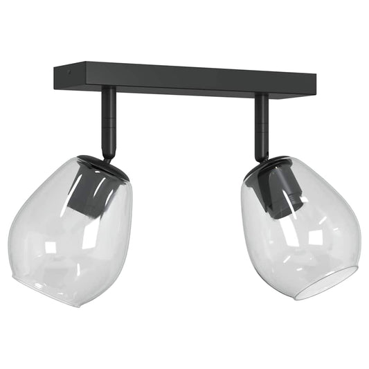 Deckenstrahler Schwarz 33 x 13 x 26 cm Glas und Metall