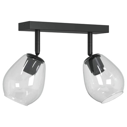 Deckenstrahler Schwarz 33 x 13 x 26 cm Glas und Metall