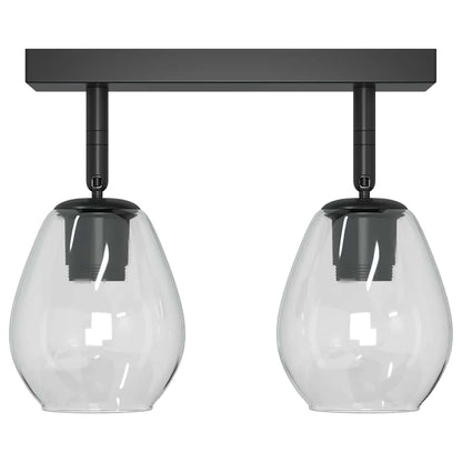 Deckenstrahler Schwarz 33 x 13 x 26 cm Glas und Metall