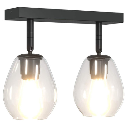 Deckenstrahler Schwarz 33 x 13 x 26 cm Glas und Metall