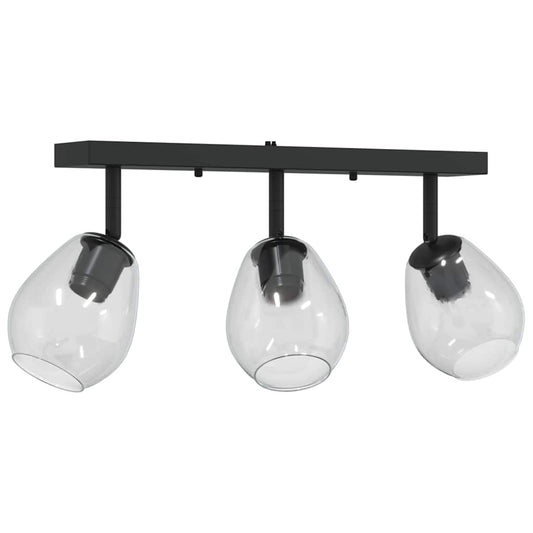 Deckenstrahler Schwarz 54 x 13 x 26 cm Glas und Metall