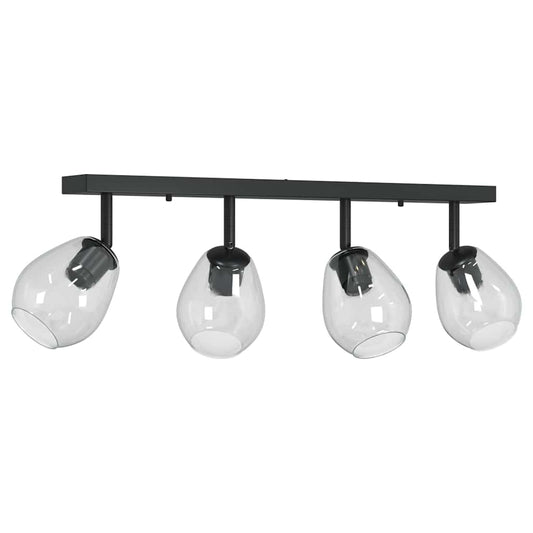 Deckenstrahler Schwarz 70 x 13 x 26 cm Glas und Metall