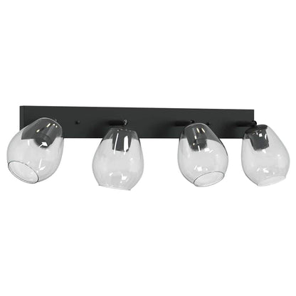Deckenstrahler Schwarz 70 x 13 x 26 cm Glas und Metall
