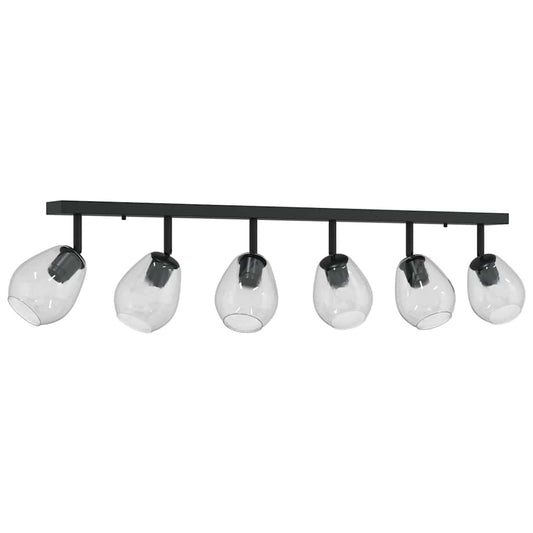 Deckenstrahler Schwarz 110,5 x 13 x 26 cm Glas und Metall