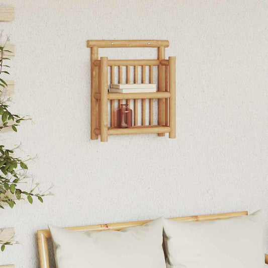 Wandregal mit Regal mit Speicher Braun 40 x 13 x 44 cm Bambus