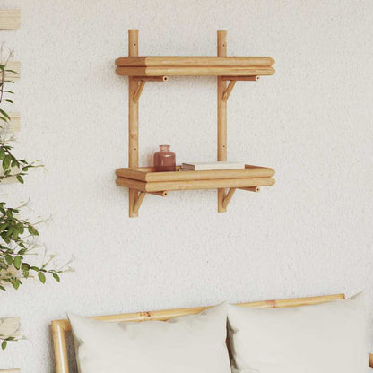 Wandregal mit Regal Wandmontiert Braun 45 x 26 x 60 cm Bambus