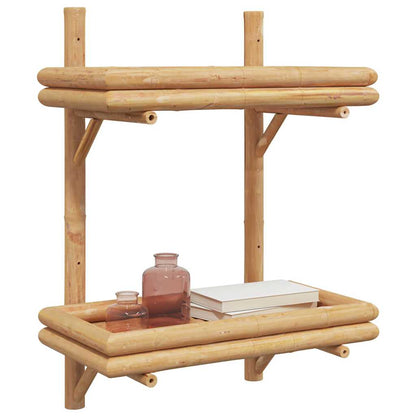 Wandregal mit Regal Wandmontiert Braun 45 x 26 x 60 cm Bambus