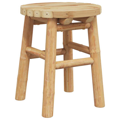 Niedriger Hocker Rund Ø30x36 cm aus Bambus