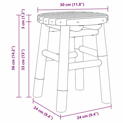 Niedriger Hocker Rund Ø30x36 cm aus Bambus