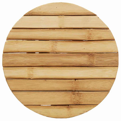 Niedriger Hocker Rund Ø30x36 cm aus Bambus