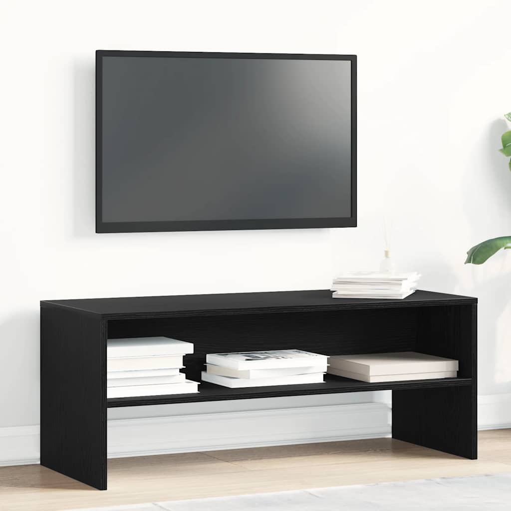 TV-Schrank Schwarz Eichen-Optik 100x40x40 cm Holzwerkstoff