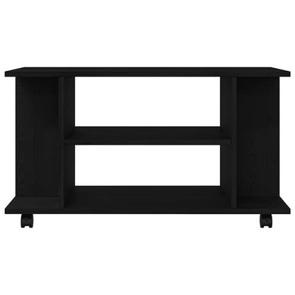 TV-Schrank mit Rollen Schwarz Eichen-Optik 80x40x45 cm