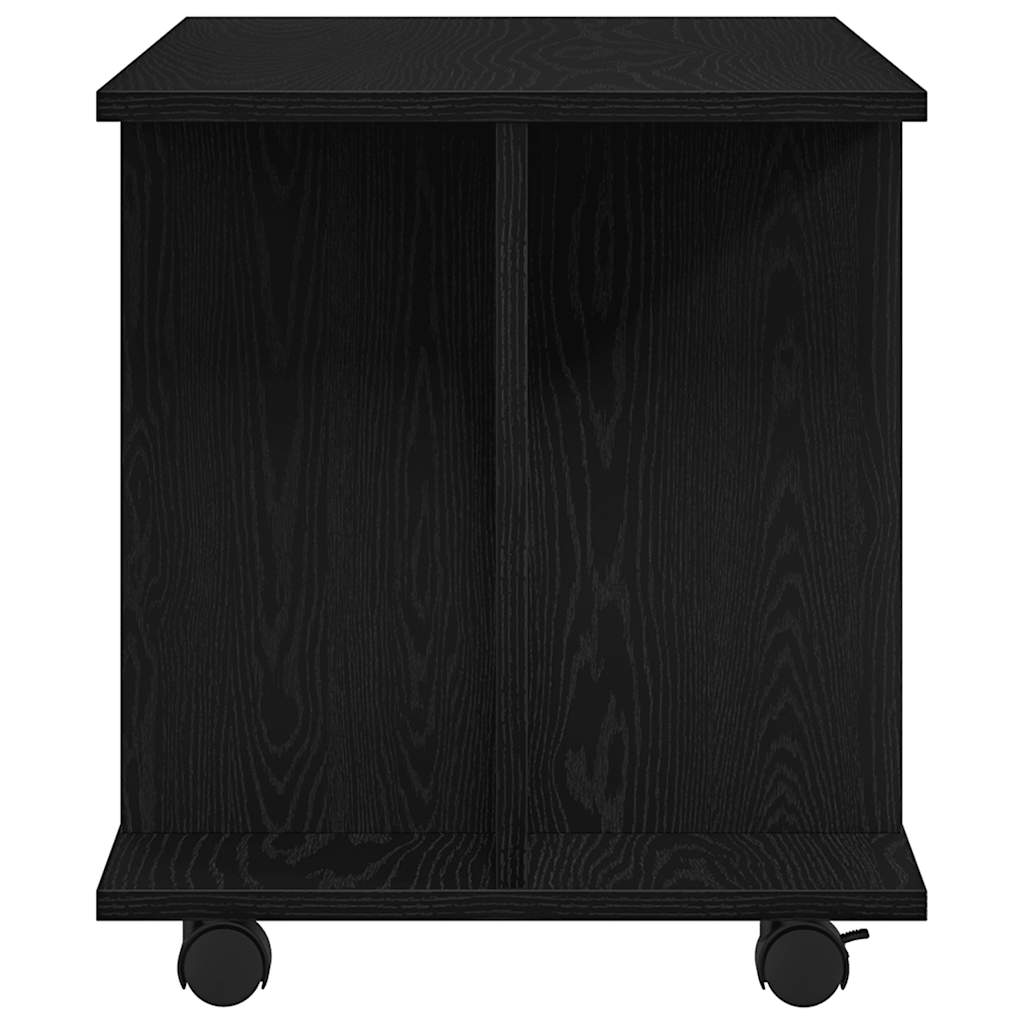 TV-Schrank mit Rollen Schwarz Eichen-Optik 80x40x45 cm