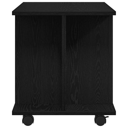 TV-Schrank mit Rollen Schwarz Eichen-Optik 80x40x45 cm