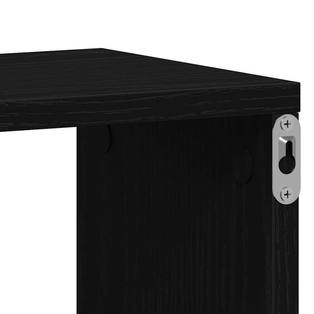Wandregal Eiche Schwarz 104x20x58,5 cm Holzwerkstoff