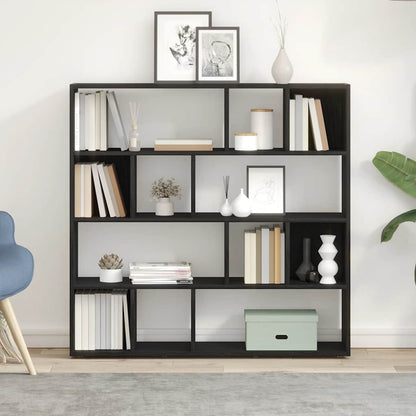Bücherschrank/Raumteiler Eiche schwarz 105x24x102 cm