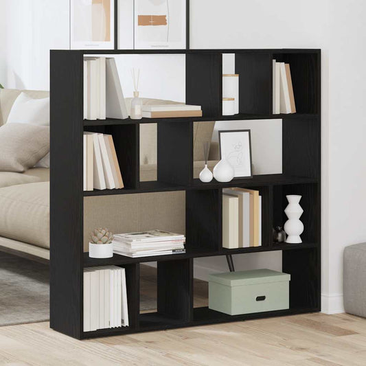 Bücherschrank/Raumteiler Eiche schwarz 105x24x102 cm