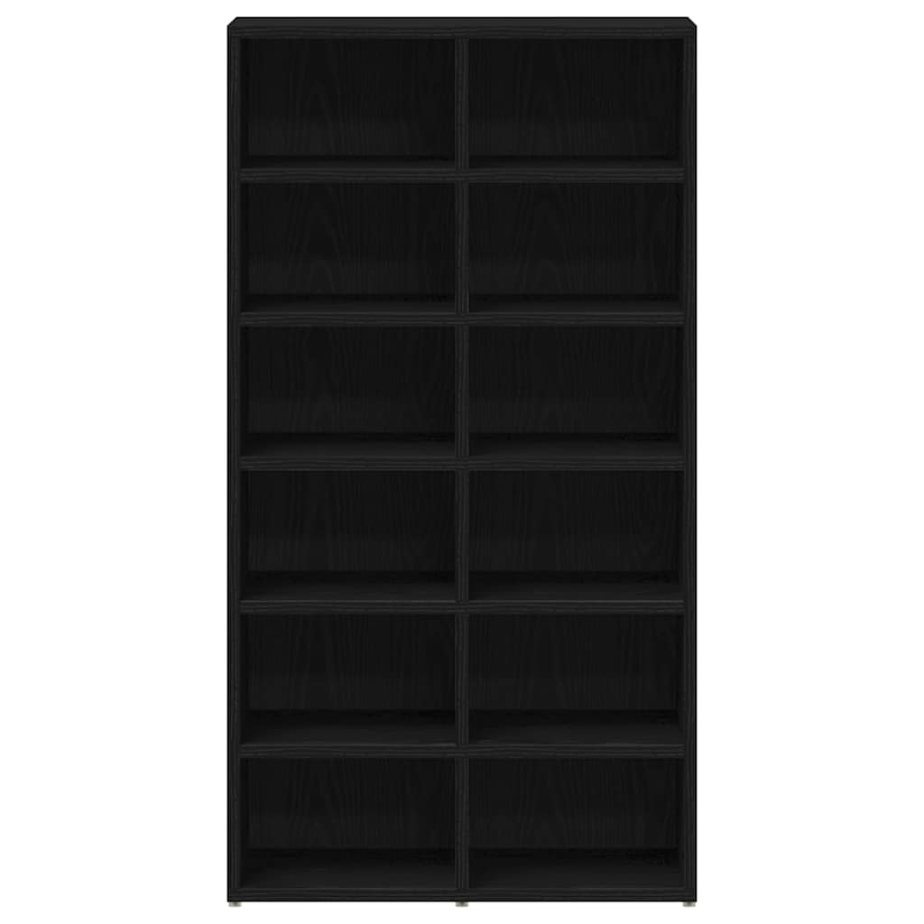 Schuhregal Schwarz Eichen-Optik 54x34x100,5 cm Holzwerkstoff