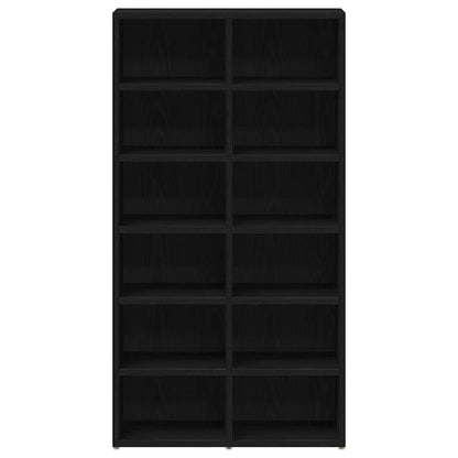 Schuhregal Schwarz Eichen-Optik 54x34x100,5 cm Holzwerkstoff