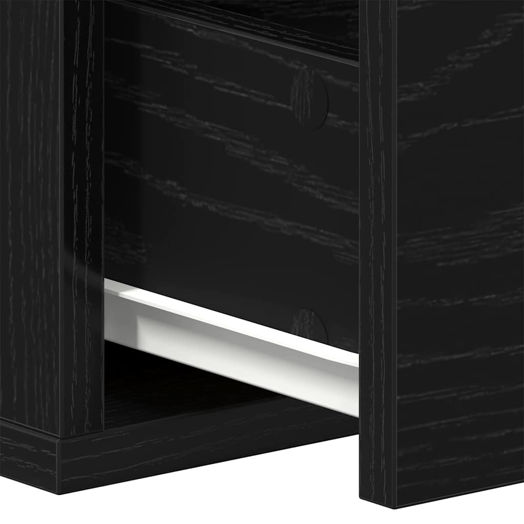 Wandschrank Wandmontiert Schwarz Eichen-Optik 60 x 26 x 18,5 cm