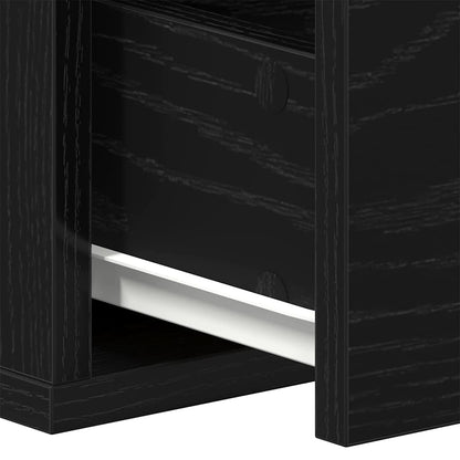 Wandschrank Wandmontiert Schwarz Eichen-Optik 60 x 26 x 18,5 cm