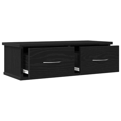 Wandschrank Wandmontiert Schwarz Eichen-Optik 60 x 26 x 18,5 cm