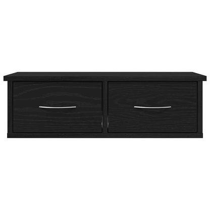Wandschrank Wandmontiert Schwarz Eichen-Optik 60 x 26 x 18,5 cm