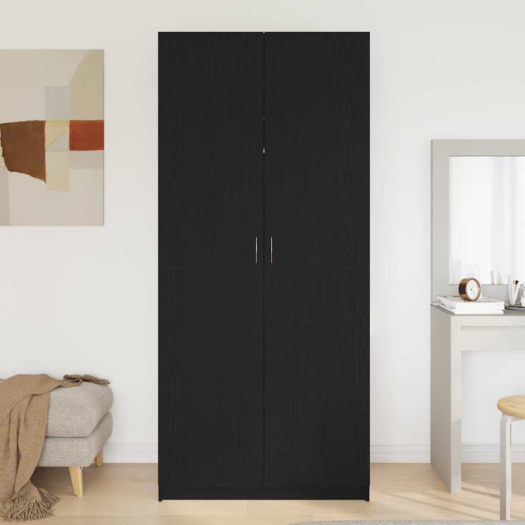 Kleiderschrank mit Tür Schwarz Eichen-Optik 90 x 52 x 200 cm