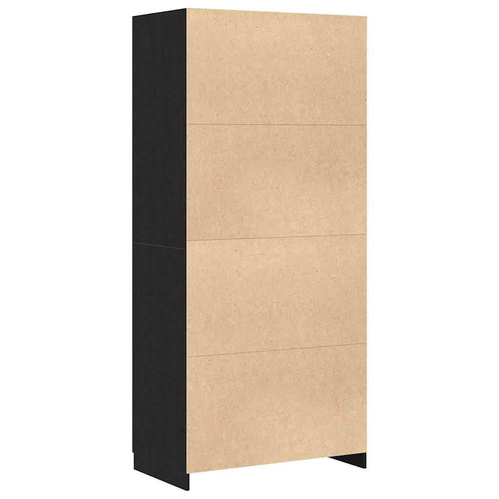 Kleiderschrank mit Tür Schwarz Eichen-Optik 90 x 52 x 200 cm
