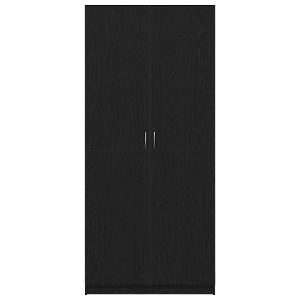 Kleiderschrank mit Tür Schwarz Eichen-Optik 90 x 52 x 200 cm