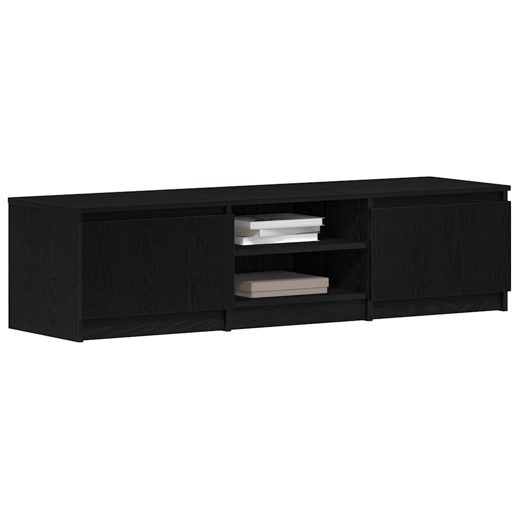 TV-Schrank Schwarz Eichen-Optik 140x40x36 cm Holzwerkstoff
