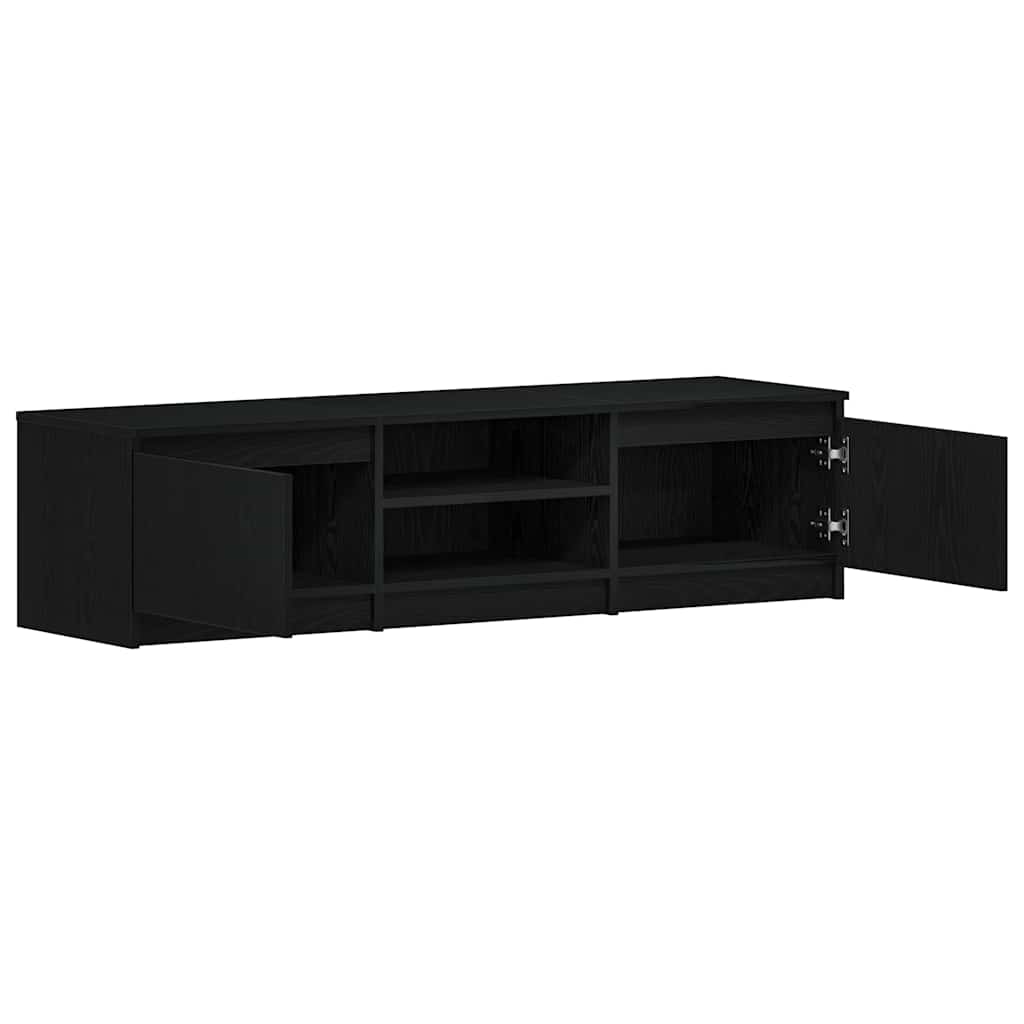 TV-Schrank Schwarz Eichen-Optik 140x40x36 cm Holzwerkstoff
