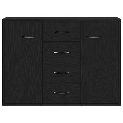 Sideboard Schwarz Eichen-Optik 88x30x64 cm Holzwerkstoff