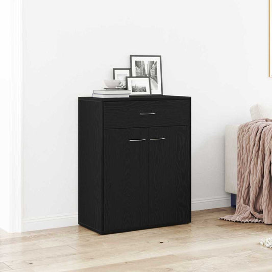 Sideboard mit Schubladen Schwarz 60 x 30 x 75 cm Holzwerkstoff